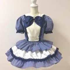 青と白のチェック　アイドル衣装　コンカフェ衣装のサムネイル