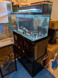 ガラス水槽セット75㌢35㌢高さ40㌢中古品キズ有り※引き取り限定or配達