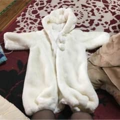C。様専用♡ 未使用☆耳付きもこもこカバーオールのサムネイル
