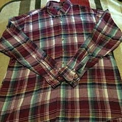 USA輸入　古着 ビンテージボタンダウンシャツ 紫×緑のサムネイル