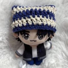 ぬい帽子 ねこ耳 ねこ耳帽子 ネコ耳ニット帽 マリン 青 白 ボーダー