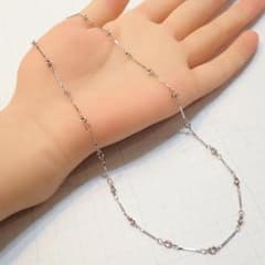 □Pt850切子チェーンネックレス 3.8g 39.5cm□キリコ昭和レトロ 