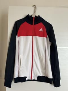 adidas フルジップジャケット 赤/白/黒 レディースOT（XL）のサムネイル
