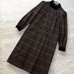 ルイジョーネ ロングワンピース チェック柄 黒 ハイネック レトロ 古着女子