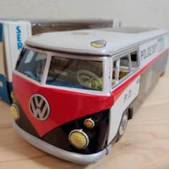 日本製 ワーゲン バス ポリス ブリキ自動車 レトロ VW POLICE 箱付き 日本製 ワーゲン バス ポリス ブリキ自動車 レトロ VW POLICE 箱付き