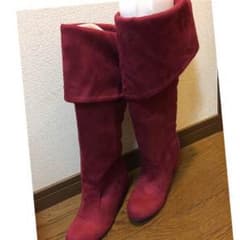 スウェード ロングブーツ 赤のサムネイル
