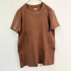 UNIQLO ユニクロ　M 茶色　ブラウン　Tシャツ レディース 半袖 無地のサムネイル