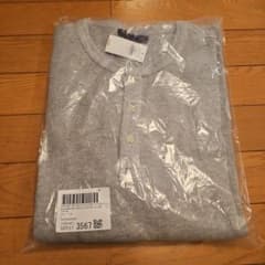 BANANA REPUBLIC ワッフルヘンリーTシャツ 長袖 グレーのサムネイル