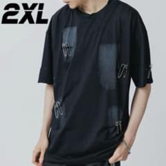 ダメージ加工 ストリート ピン付き ペイント デザイン Tシャツ Y2Kのサムネイル