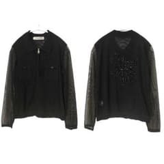y2k BALMAIN PARIS ビーズ装飾 花刺繍 チュールジャケット 40