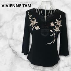 VIVIENNE TAM 刺繍カットソー トップス 花 黒 サブカル y2k - メルカリ