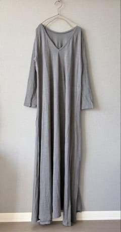 美品！CABaN キャバン＊スラブリネンマキシ丈ワンピース　グレー　36 美品！CABaN キャバン＊スラブリネンマキシ丈ワンピース グレー 36