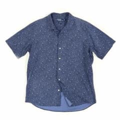 ポロラルフローレン BONNARD 半袖シャツ 開襟 花柄 90s ネイビー L ポロラルフローレン BONNARD 半袖シャツ 開襟 花柄 90s ネイビー L