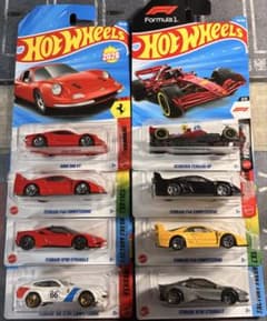 ホットウィール　ベーシック　フェラーリ8台セット　(DINO.F1.F40他) ホットウィール ベーシック フェラーリ8台セット (DINO.F1.F40他