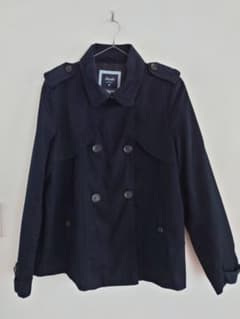 美品 コットン100% トレンチコート ショート丈 ブラックのサムネイル