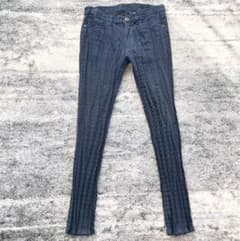 【美品】イッセイミヤケ・デニムパンツ・ジーンズ・プリーツ加工・シワ加工・3 イッセイミヤケメン プリーツ加工 デニムパンツ ジーンズ サイズ3