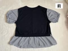 ストライプ切替 重ね着風トップス4Lのサムネイル