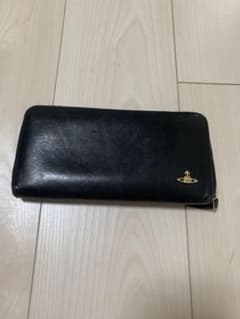 黒いレザー長財布 ゴールド内装のサムネイル