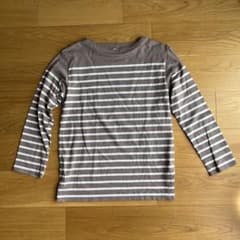 UNIQLO ボーダー長袖カットソー ブラウン Sのサムネイル
