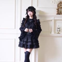 NoGenki 姫袖リボンレースアップブラウス ブラック 黒 - メルカリ
