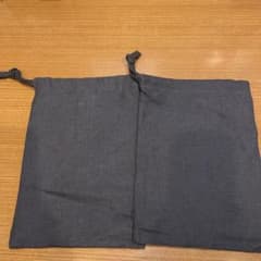 無印良品　巾着　リネン　墨黒2枚セットのサムネイル