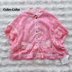 新品✨キューブキューブ★センソユニコ　刺繍　ドット　シャツブラウス　ピンク 新品✨キューブキューブ☆センソユニコ 刺繍 ドット シャツブラウス