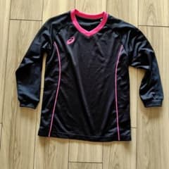 asics 長袖カットソー ブラック ピンク 140cmのサムネイル