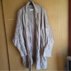 ちゅんころべ樣専用♡  ケーブル編みロングカーディガンのサムネイル