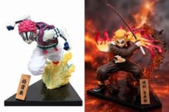 Demon Slayer Akaza figure, Demon Slayer Rengoku Kyojuro figure