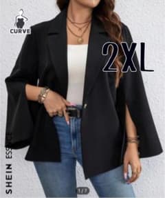 SHEIN スプリットスリープ　ジャケット　大きいサイズ　プラスサイズのサムネイル
