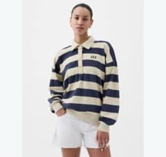 90s00s OLDGAP ボーダーラガーシャツ ワイドショート　井上和着用のサムネイル