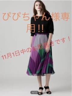 グレースコンチネンタル　グレースクラス　プリントプリーツスカートのサムネイル