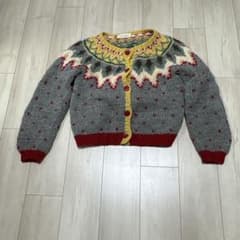 ピンクハウス ノルディック クルーネックカーディガン　グレー ピンクハウス ノルディック クルーネックカーディガン グレー - メルカリ