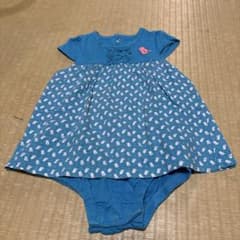 ベビー服 ワンピース ロンパース ブルー 小鳥柄のサムネイル