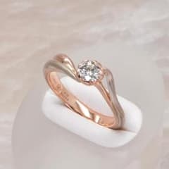 ⭐*︎様 杢目金屋 指輪 桜一輪 K18 ダイヤ0.232ct 保証書付 サイズ ☆杢目金屋☆ 桜一輪 さくらダイヤモンド 婚約指輪 0.289ct 定価70万