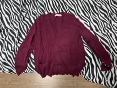 赤 カーディガン 制服用のサムネイル
