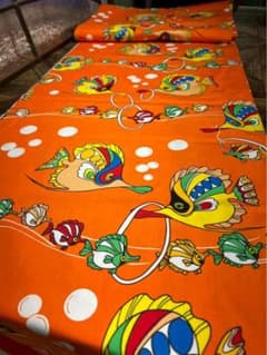 未使用 はぎれ レトロ生地 レトロポップ 当時物 昭和レトロ 熱帯魚 オレンジ