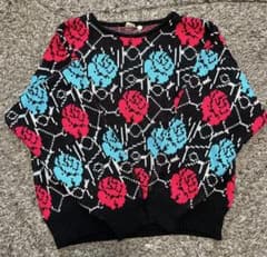 y2k Vintage Rose Pattern Knit Sweaterのサムネイル