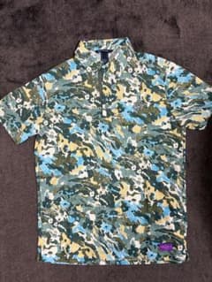 ゴルフ新品タグ付 ZOY リバティ総柄 半袖ポロシャツ メンズM 日本製