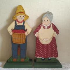 ★おじいさんとおばあさん★木製置物 人形 トールペイント ハンドメイド トールペイント作品 おじいさん・おばあさん カントリー雑貨 - メルカリ