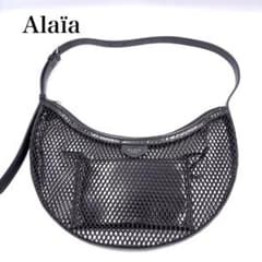 極美品 アライア DEMI LUNE メッシュ ショルダーバッグ ブラック 極美品 アライア DEMI LUNE メッシュ ショルダーバッグ ブラック