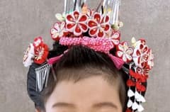 和風髪飾り 七五三用かんざしと かのこ、ちんころのセットのサムネイル