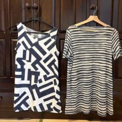 HIROKO BIS ノースリーブとストライプの半袖チュニックのサムネイル
