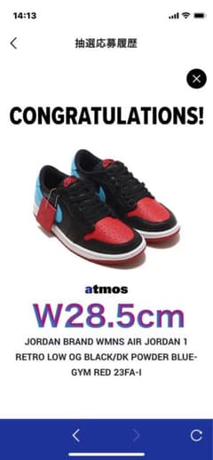 AirJordan 1 Retro Low OG  NC to Chi 28.5のサムネイル
