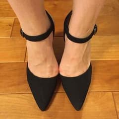 専用 ☆ moussyストラップヒールサンダル黒Lのサムネイル