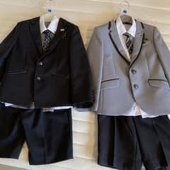 フォーマルスーツ 黒とグレー 2点セットのサムネイル
