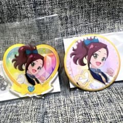 プリティーリズム 志々美かりん アクリルキーホルダー 缶バッジ まる