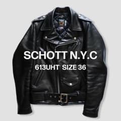 【Mori。様専用】613UHT ダブルライダースジャケット 36 ホースハイド