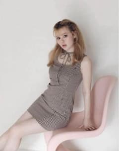 ANDMARY Natalie check mini dress beige - メルカリ