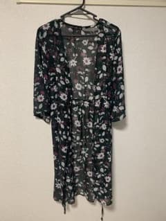 花柄　シフォン　ガウン　紐リボンありのサムネイル